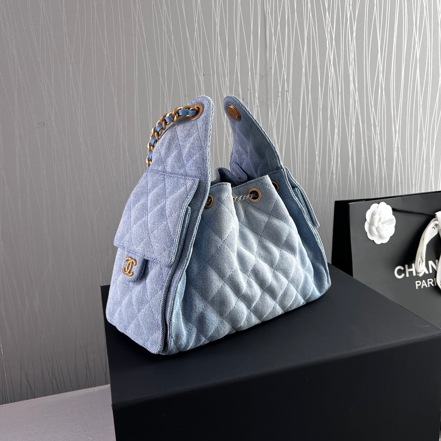 Bolso C 2-5 algodón color azul denim