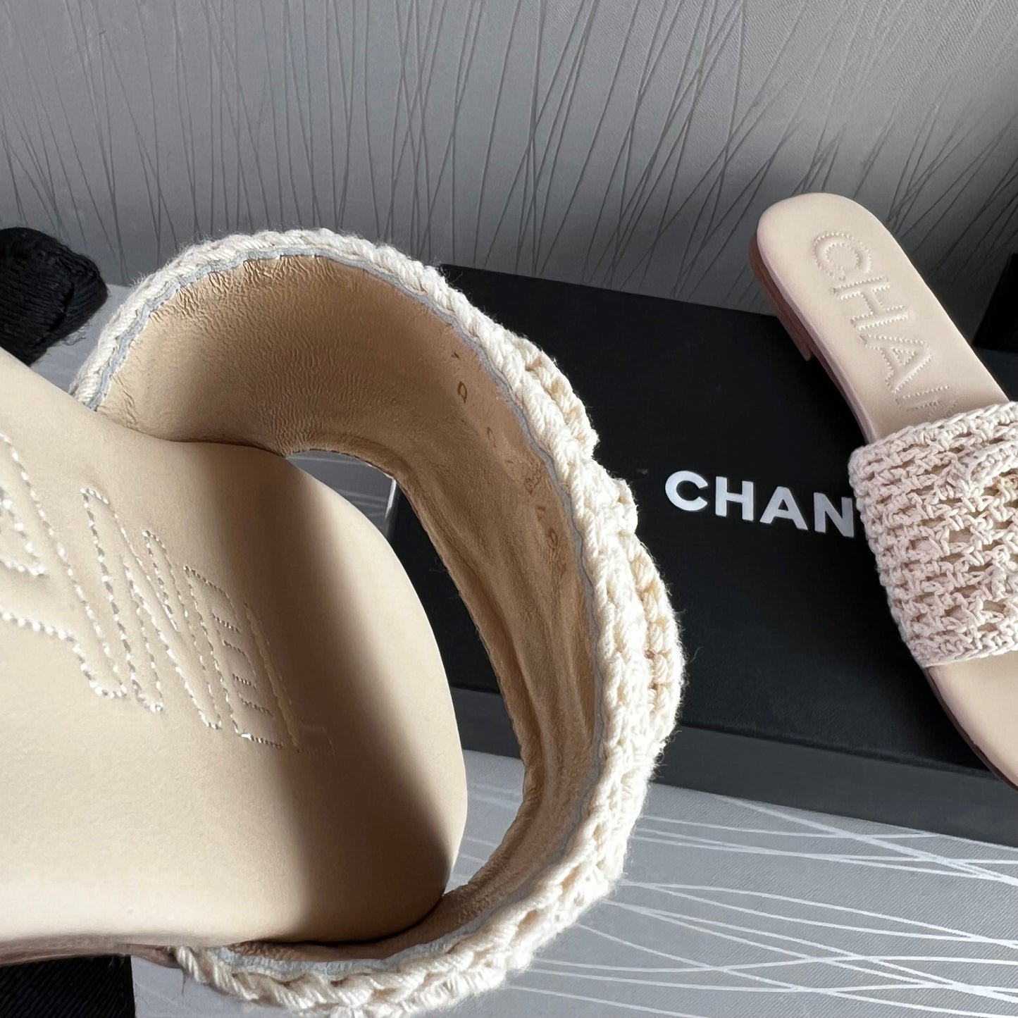 Sandalias C algodón tejido en color beige