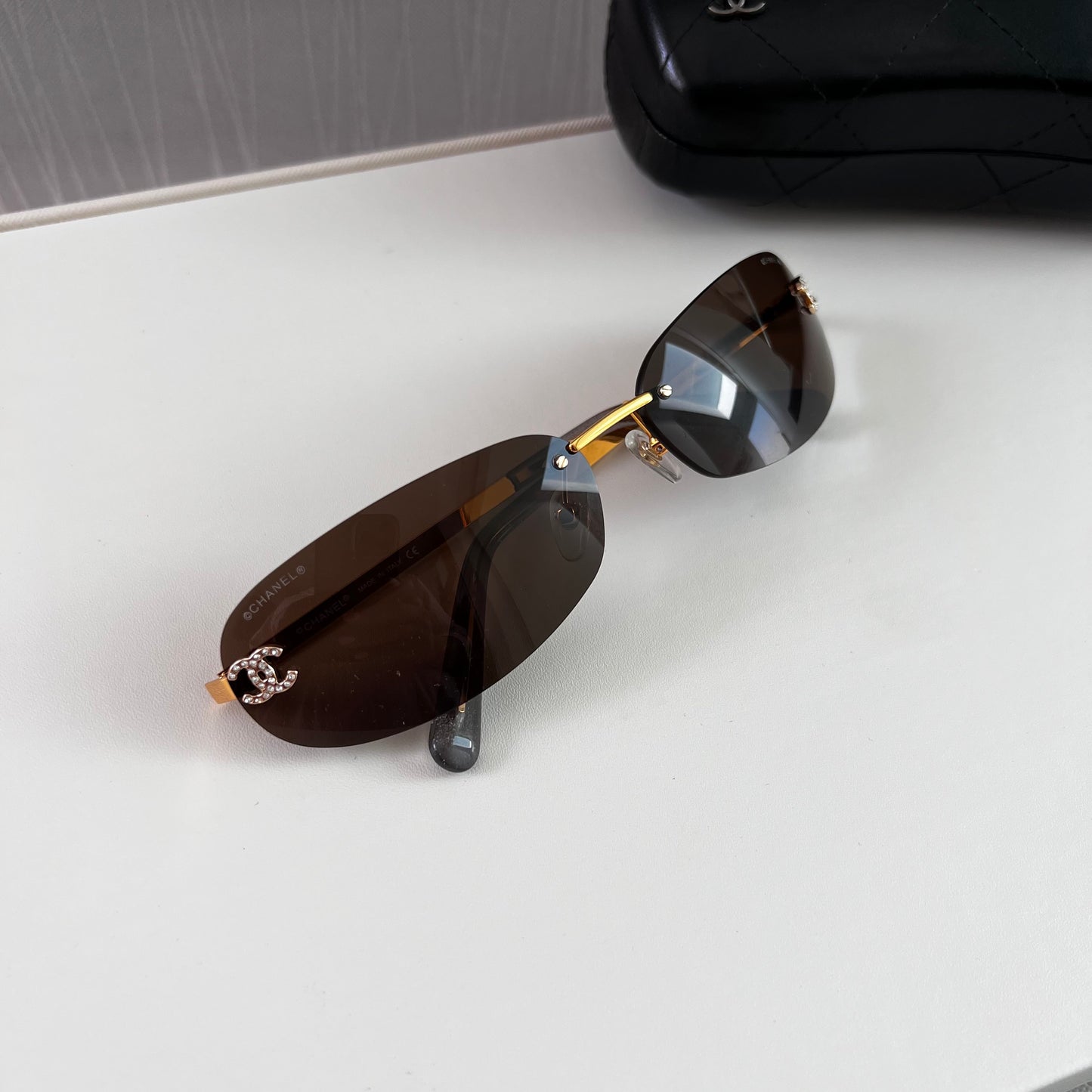 Lentes C color café con dorado