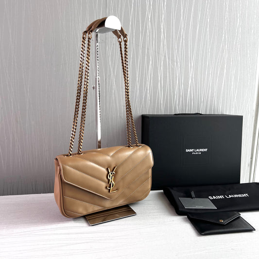 Bolso Y L-ou piel acolchada color beige