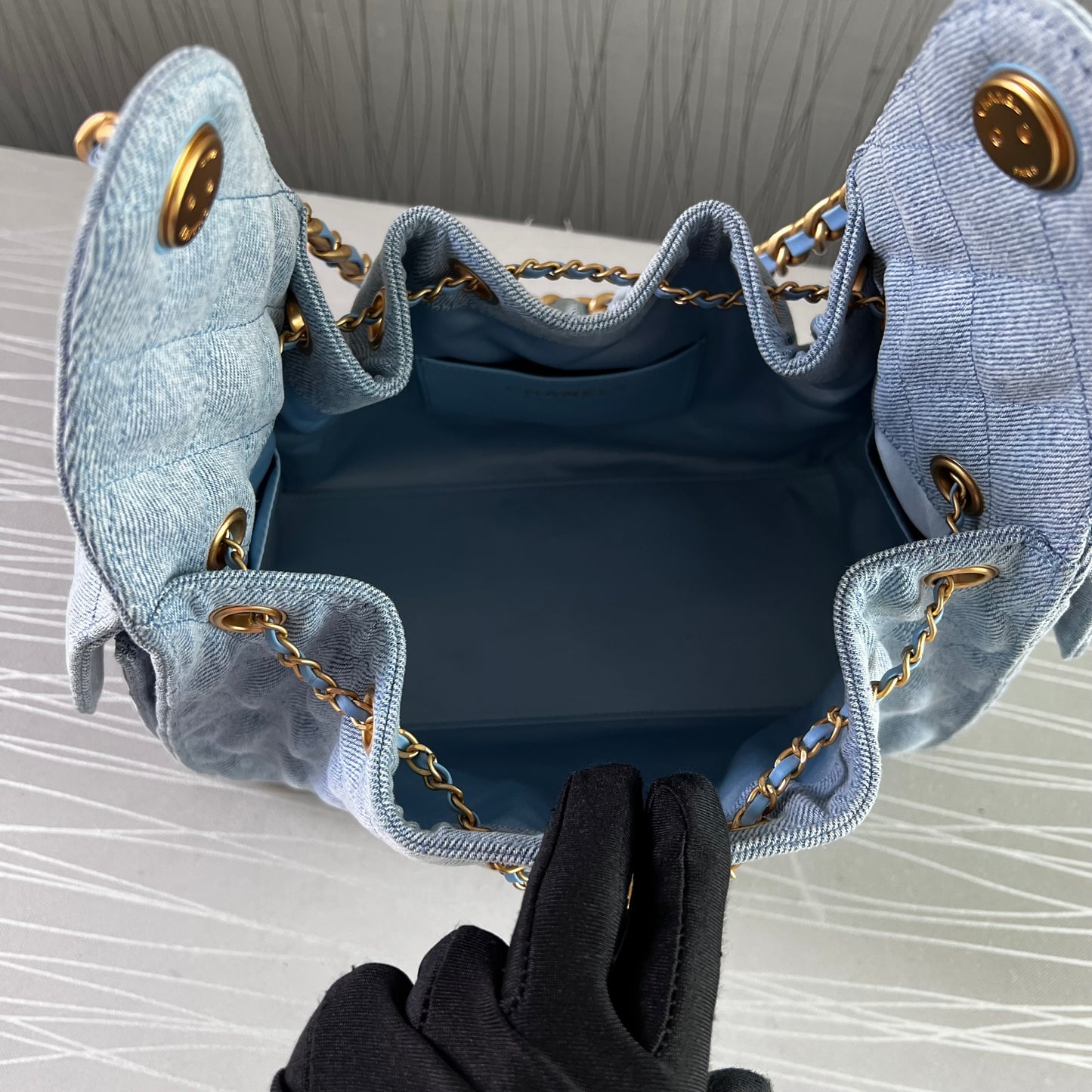 Bolso C 2-5 algodón color azul denim