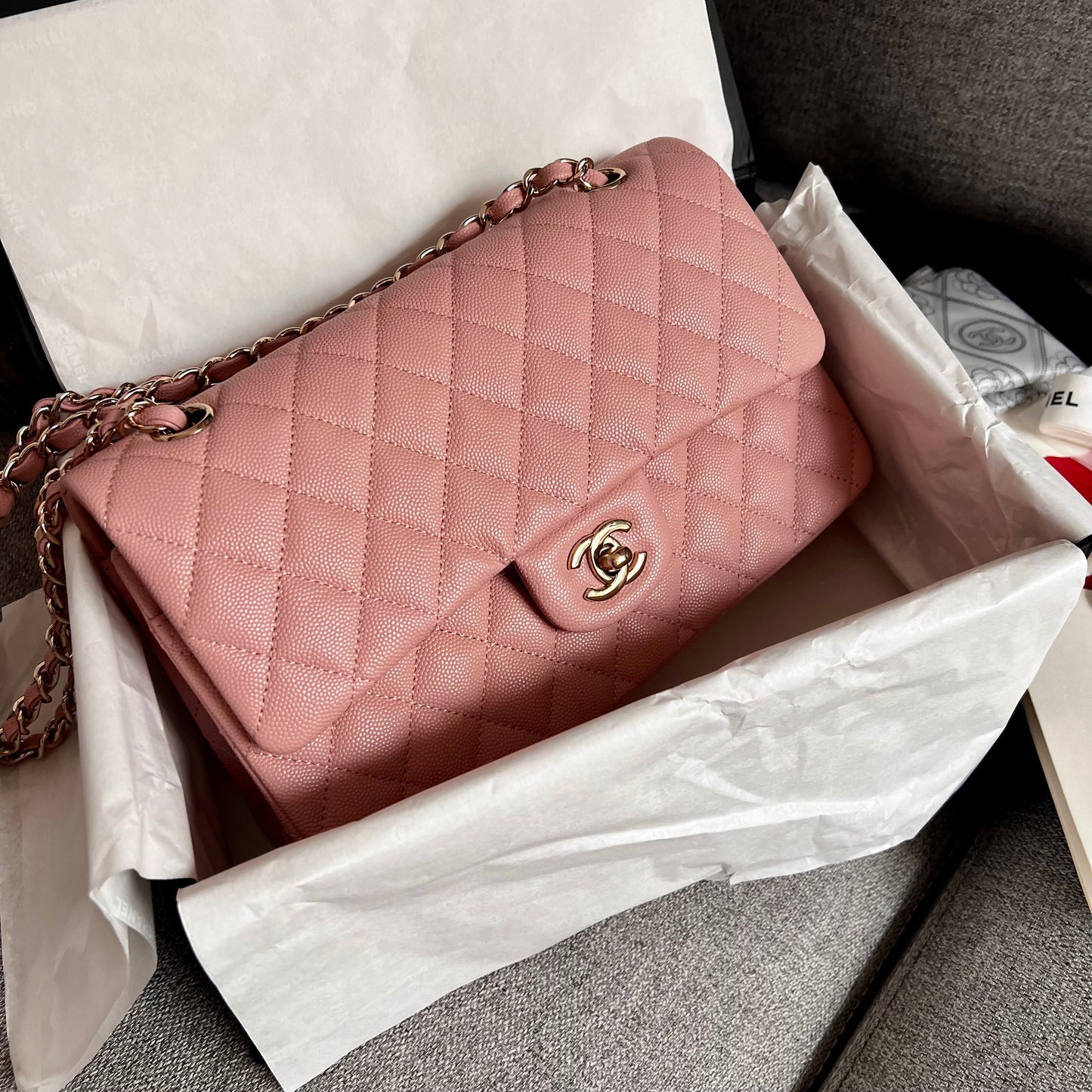Bolso C piel color rosa