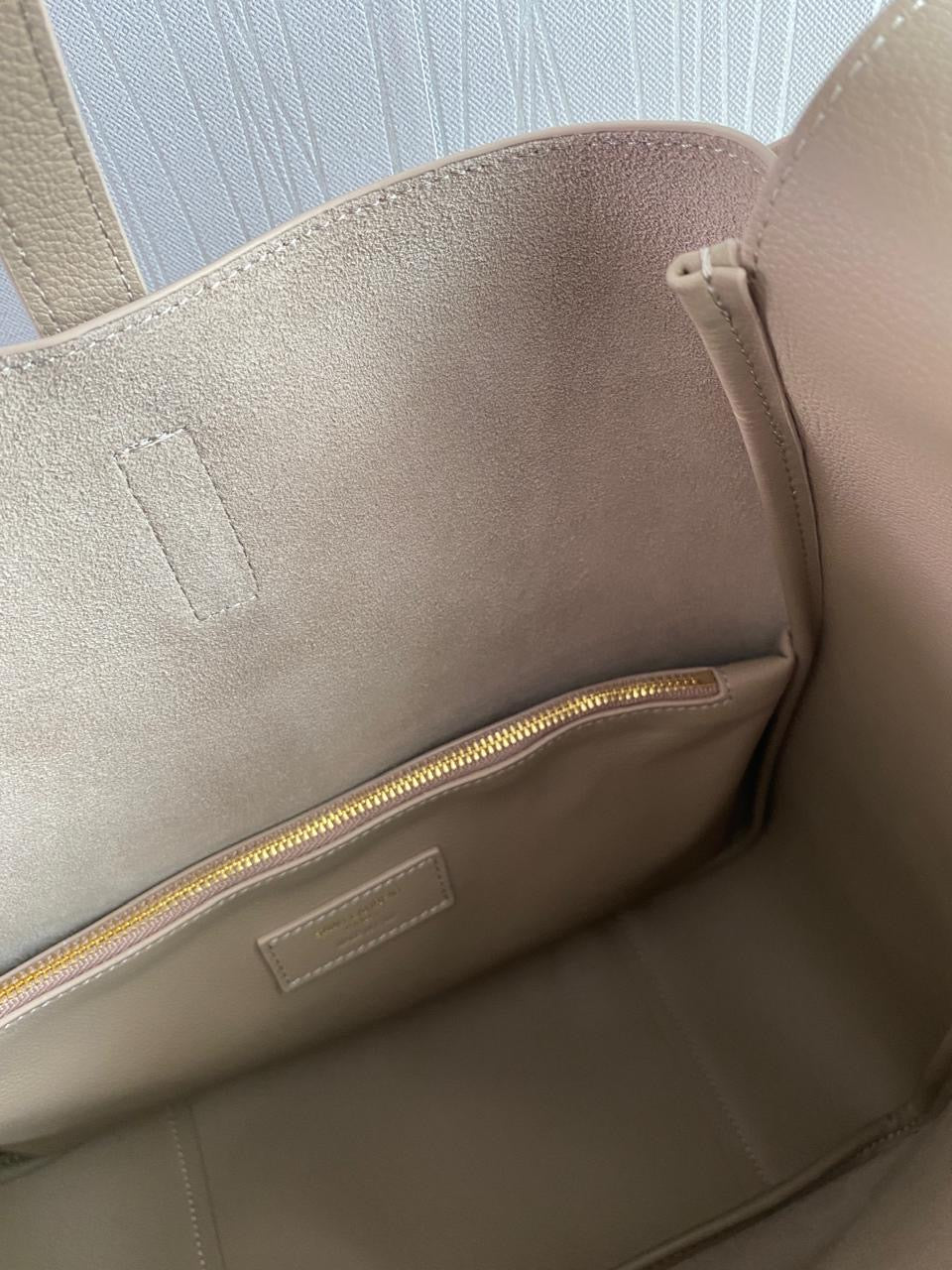 Bolso Y L-e 5 a 7 piel de becerro color beige tamaño grande