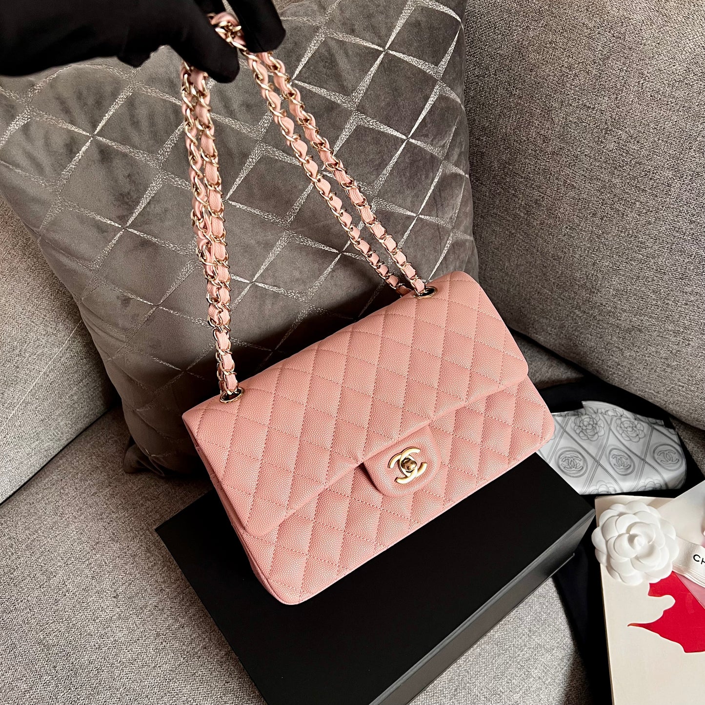 Bolso C piel color rosa