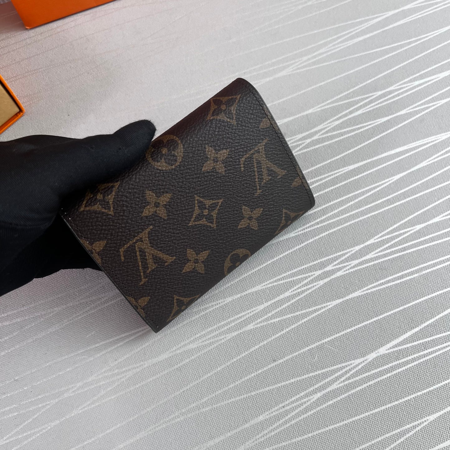 Cartera L lona y piel