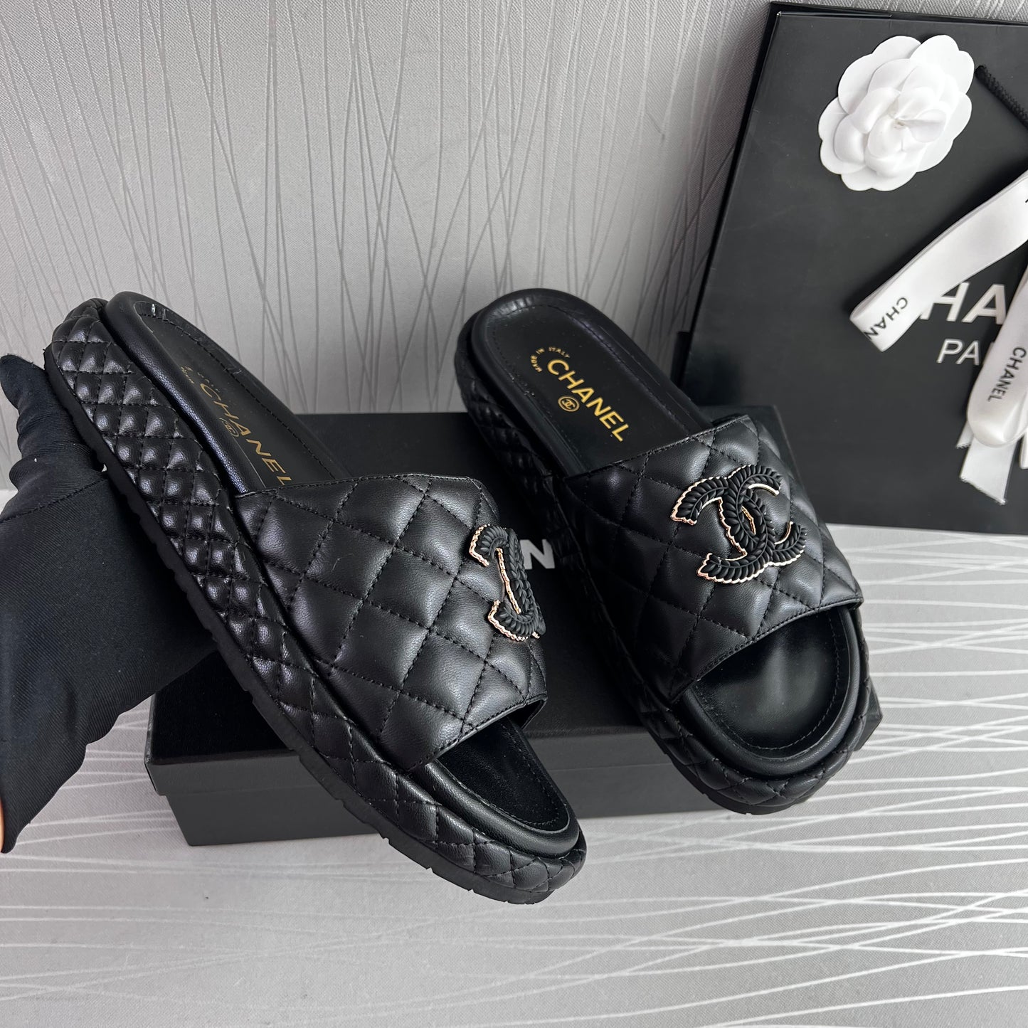 Sandalias C piel color negro