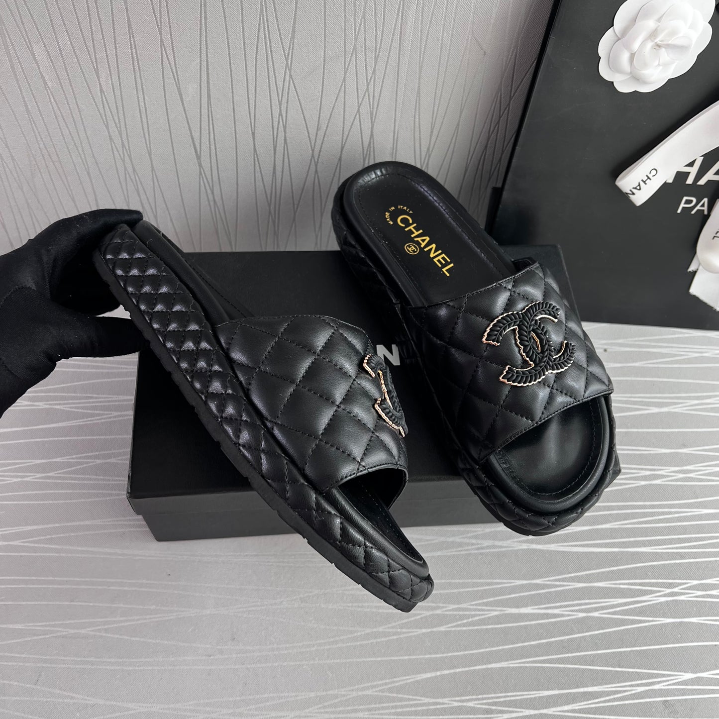 Sandalias C piel color negro