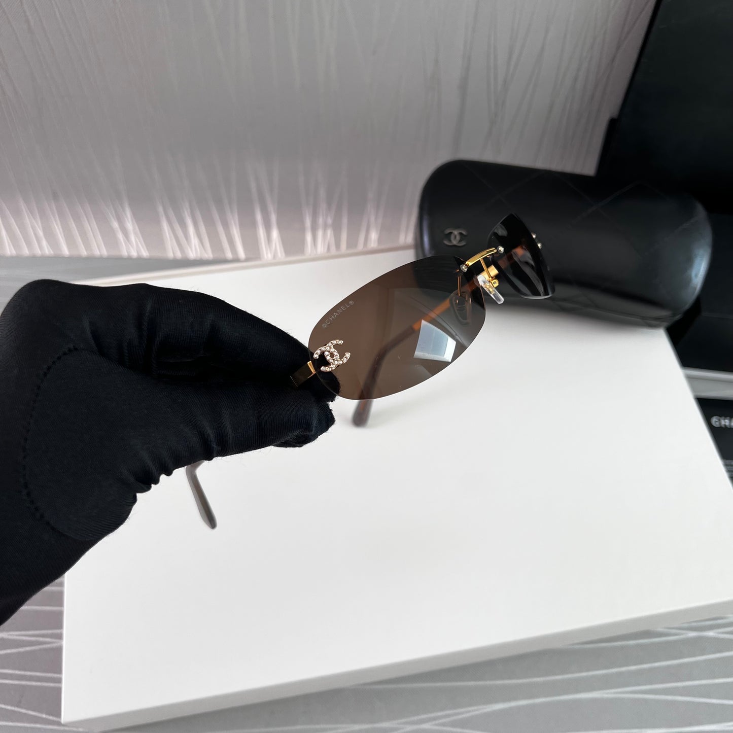 Lentes C color café con dorado