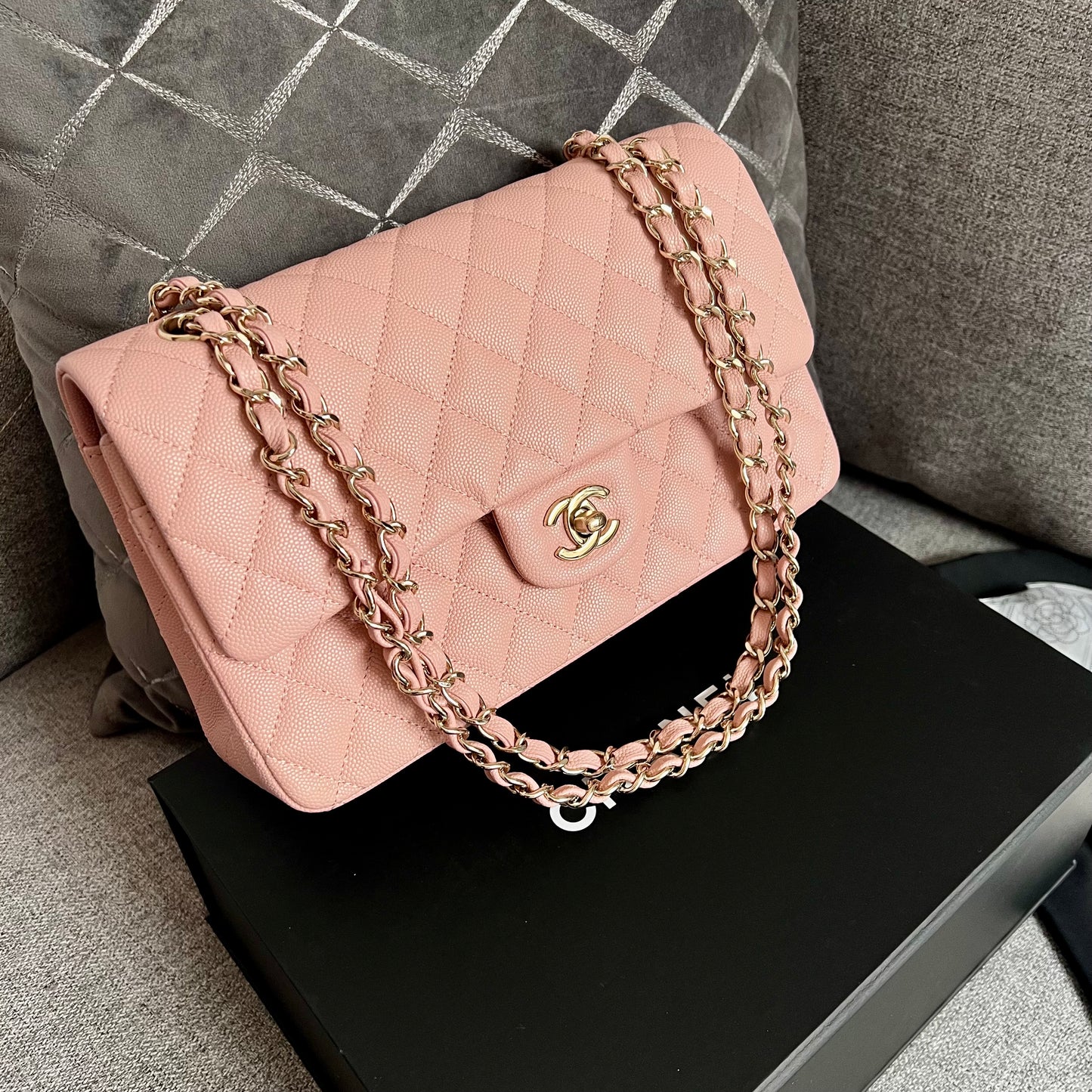 Bolso C piel color rosa