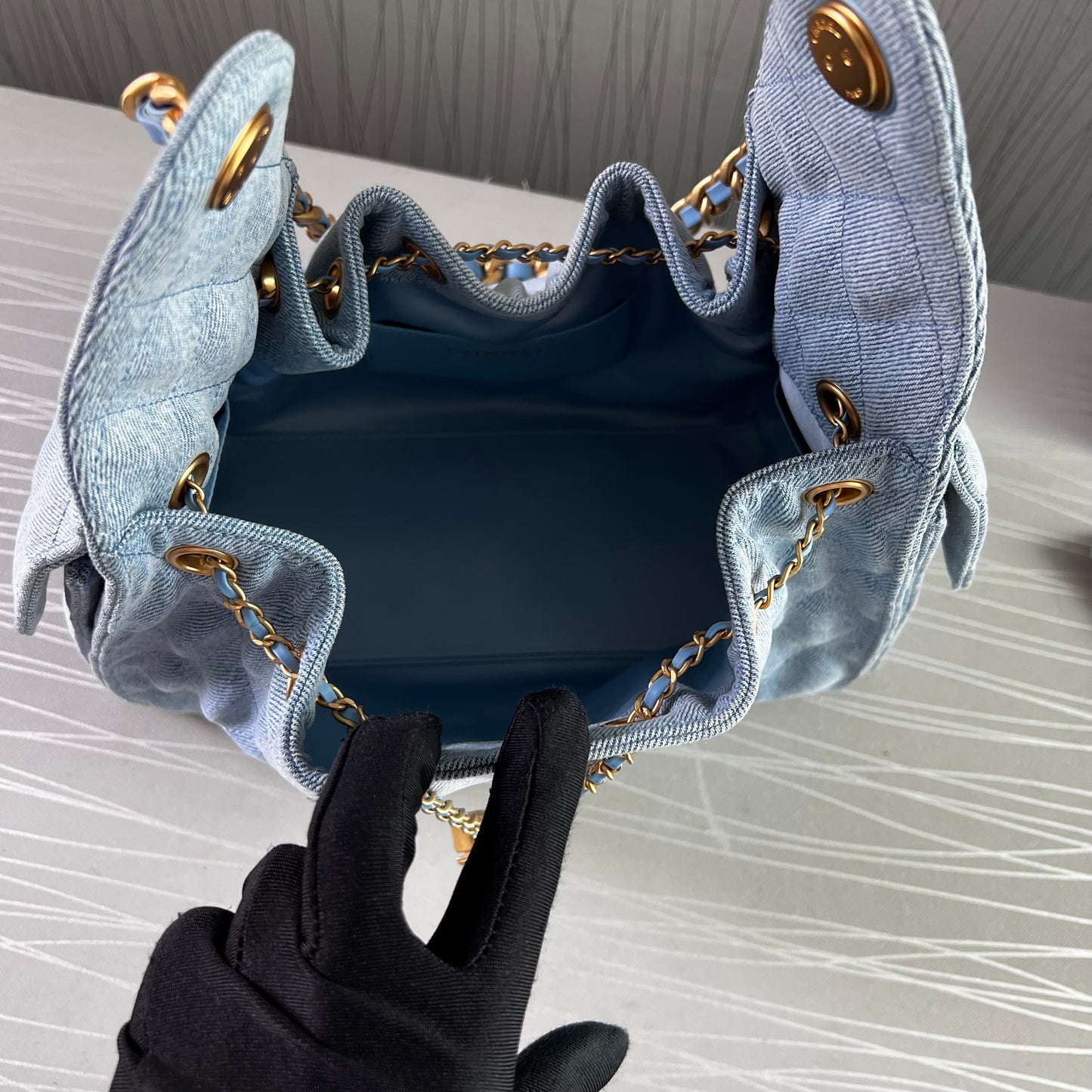 Bolso C 2-5 algodón color azul denim