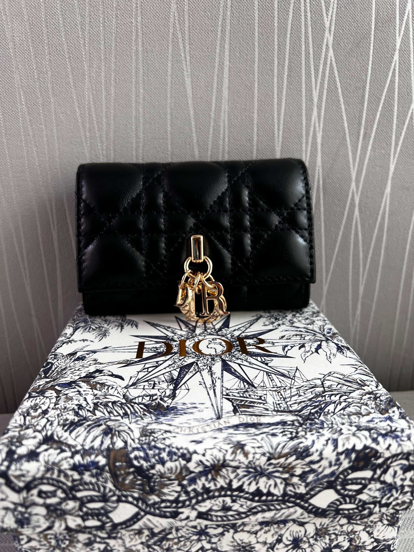 Cartera D-ior piel color negro