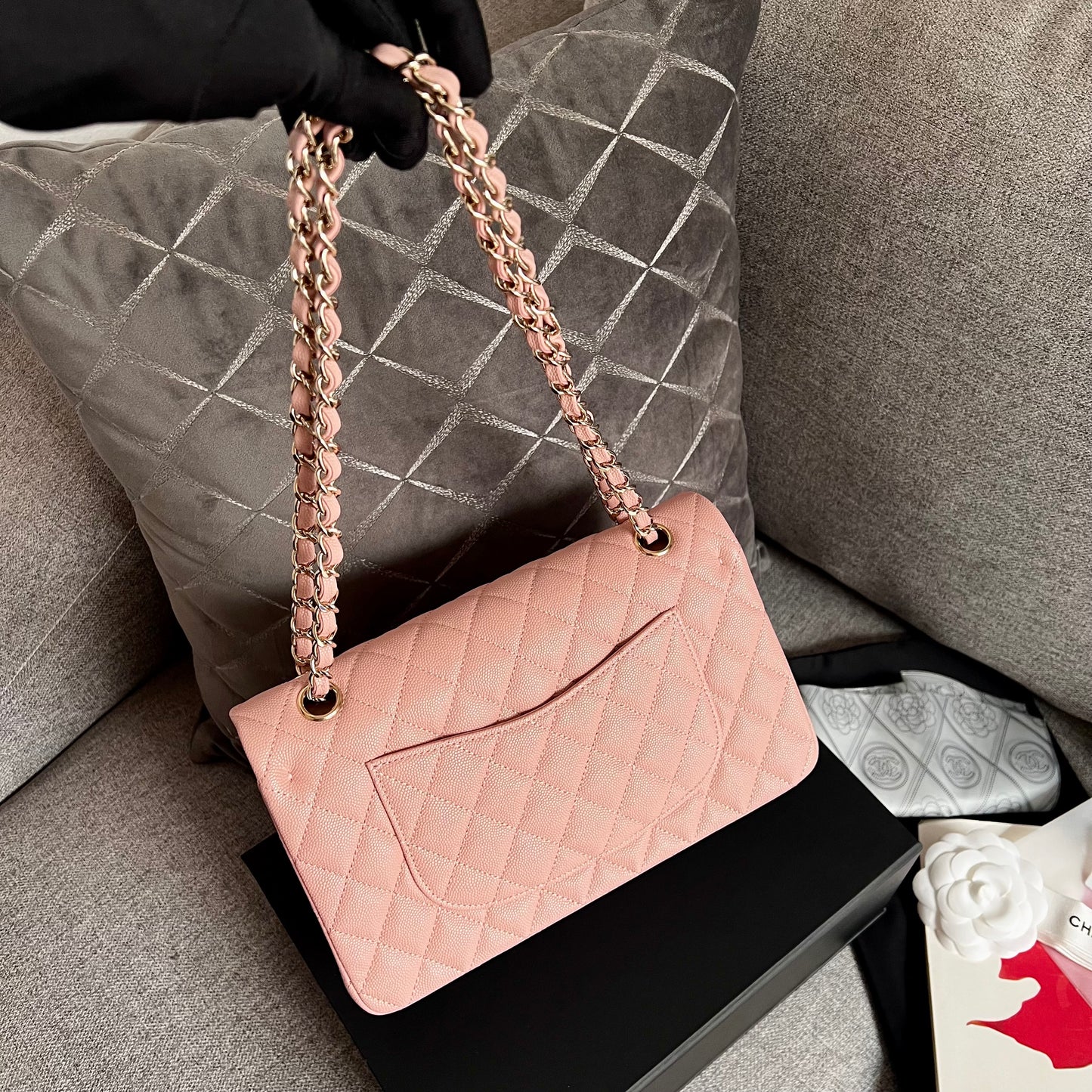 Bolso C piel color rosa