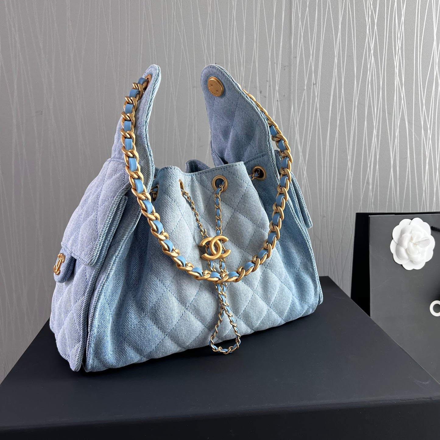 Bolso C 2-5 algodón color azul denim