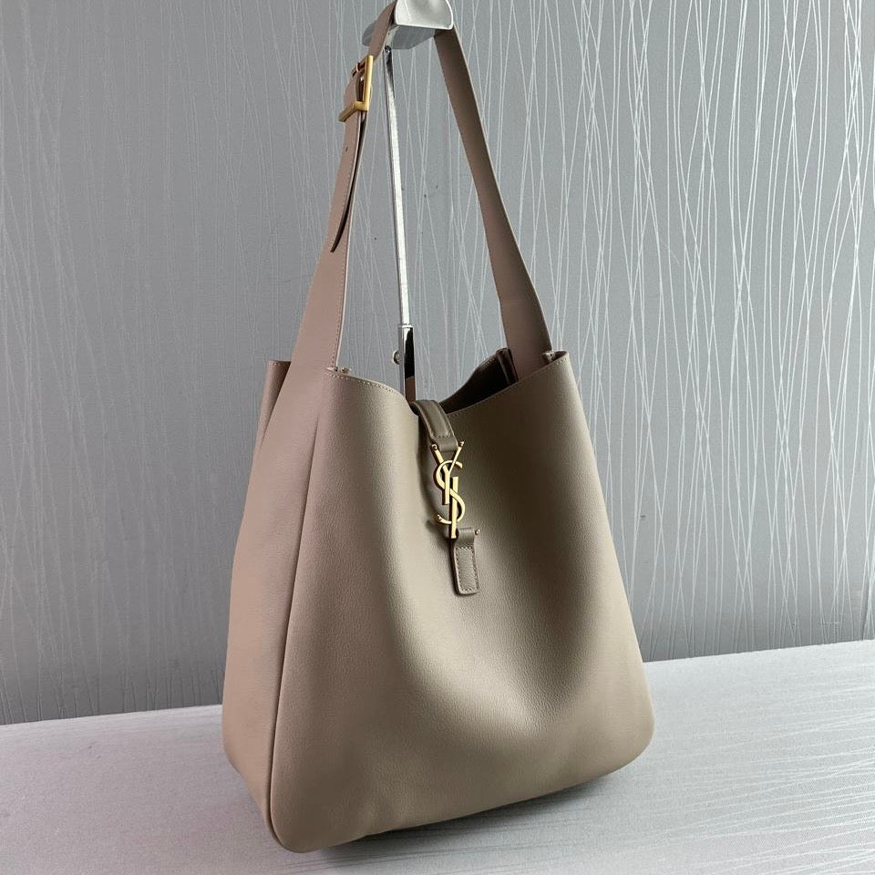 Bolso Y L-e 5 a 7 piel de becerro color beige tamaño grande