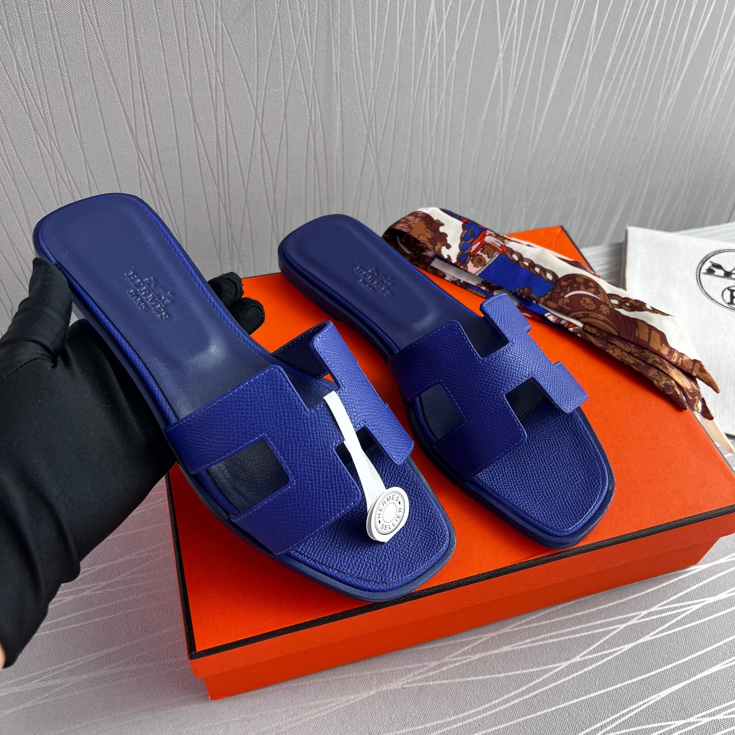 Sandalias H piel color azul violeta