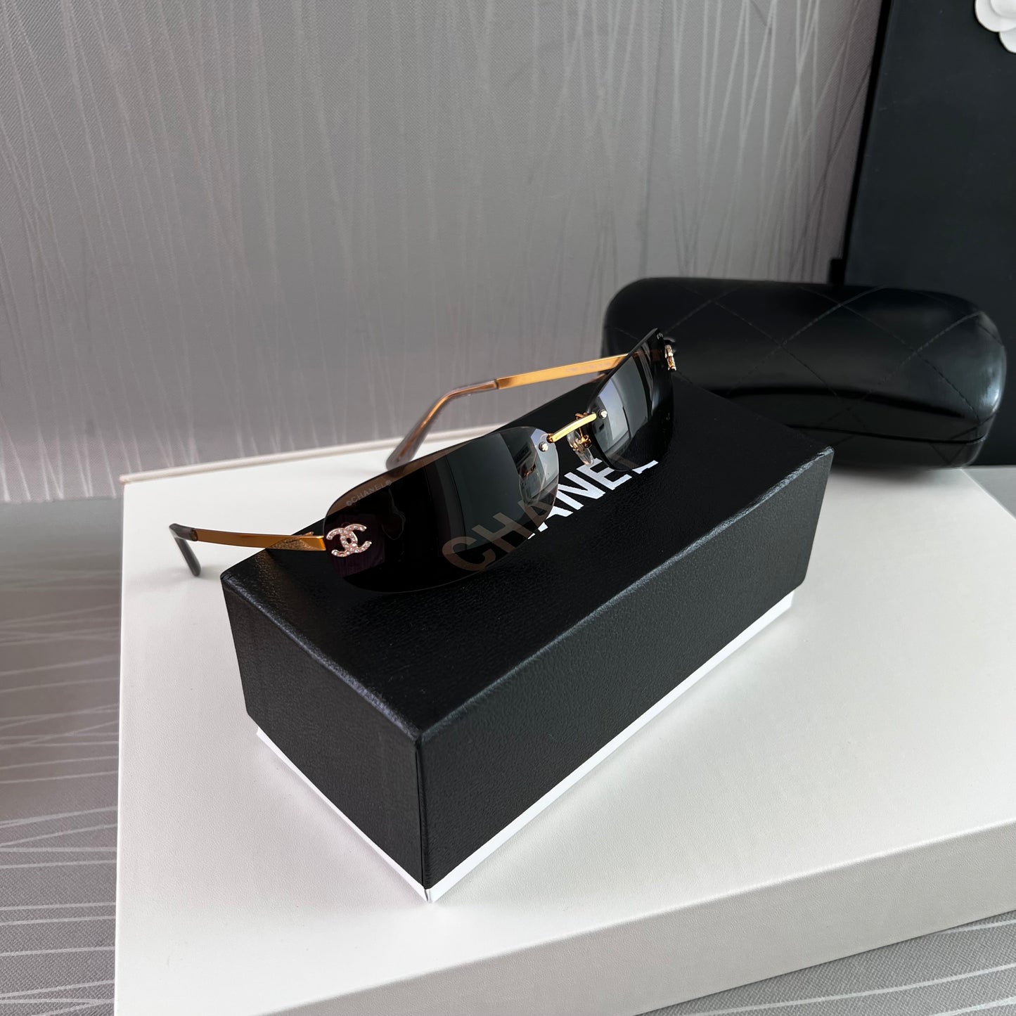 Lentes C color café con dorado