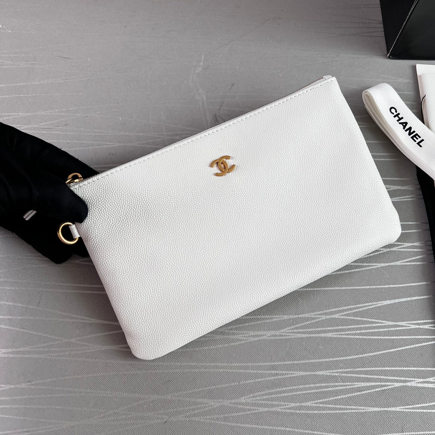 Bolso C hobo piel granulada color blanco