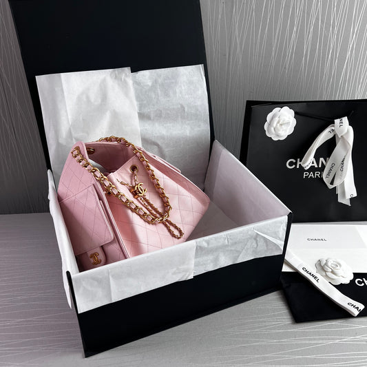 Bolso C 2-5 piel granulada color rosa