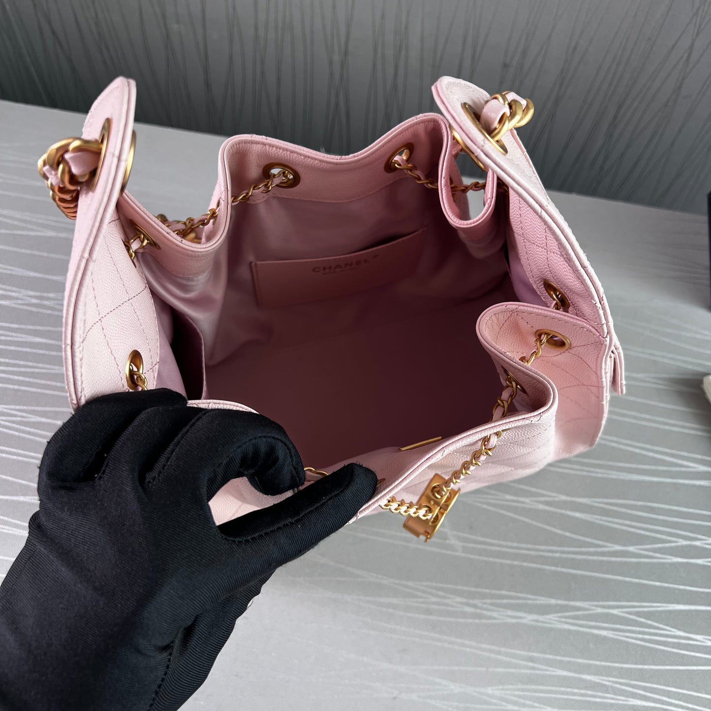 Bolso C 2-5 piel granulada color rosa