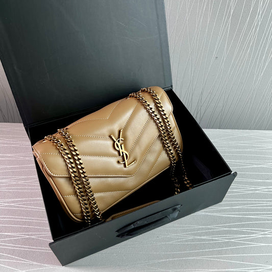 Bolso Y L-ou piel acolchada color beige