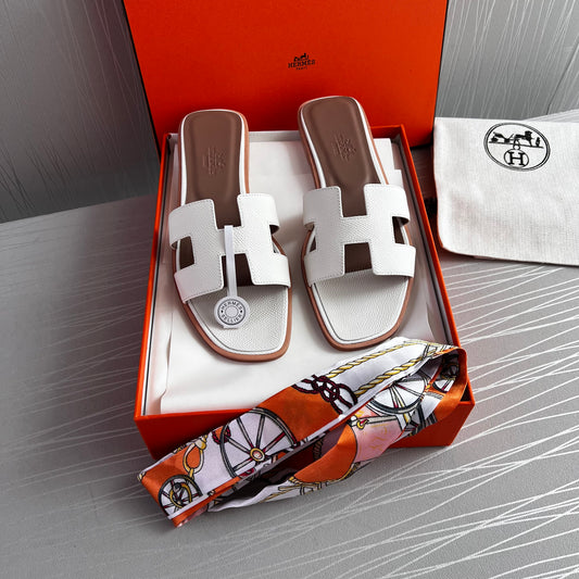 Sandalias H piel color blanco