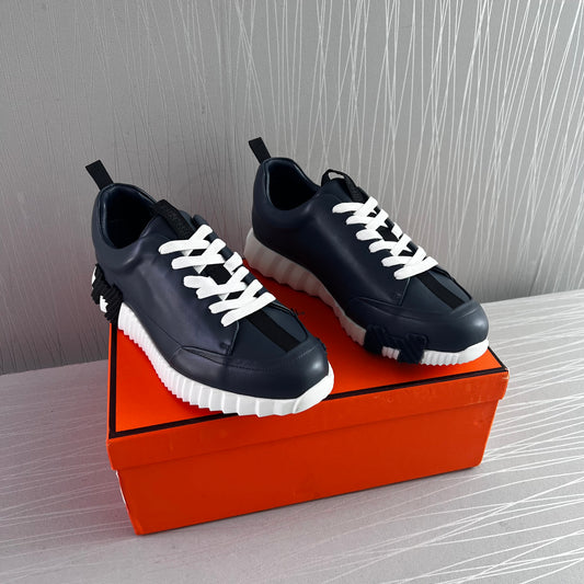 Tenis H piel color azul marino