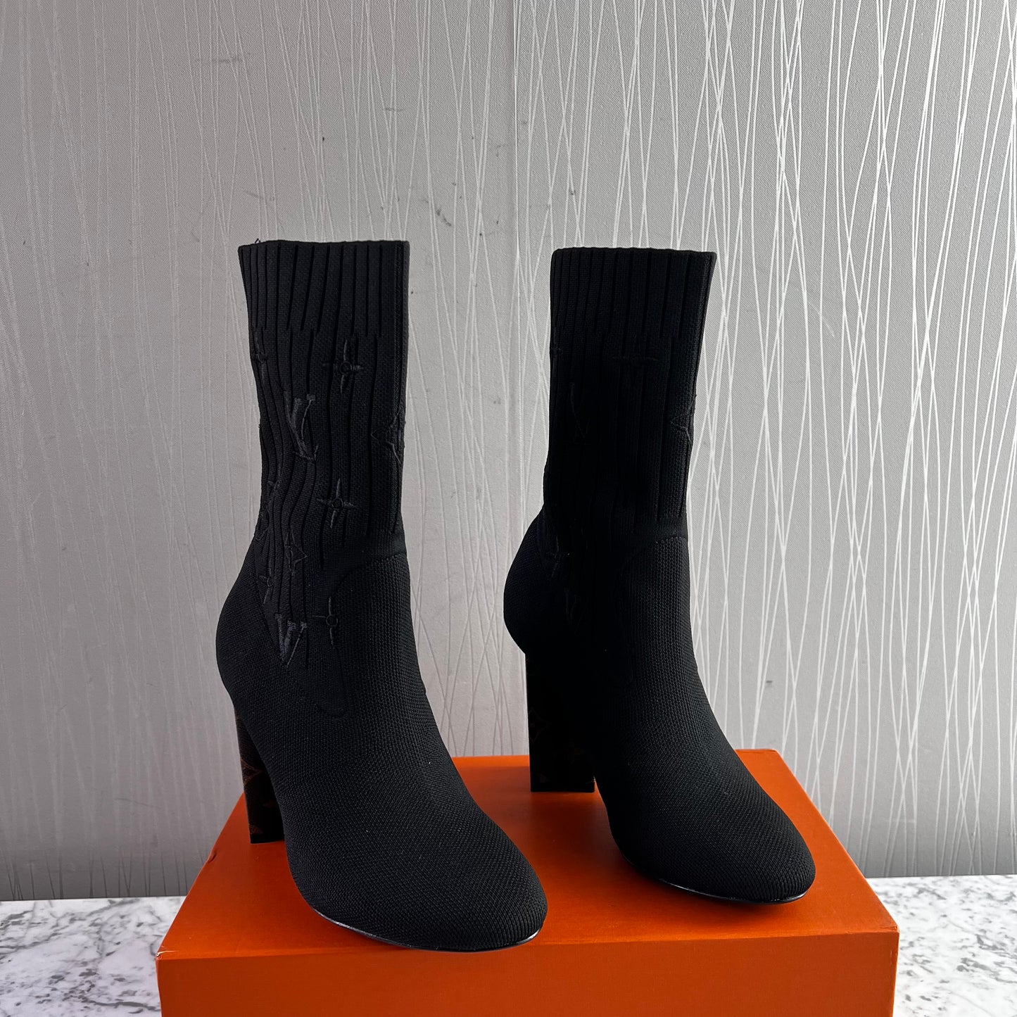 Botas L tela algodón strech negras