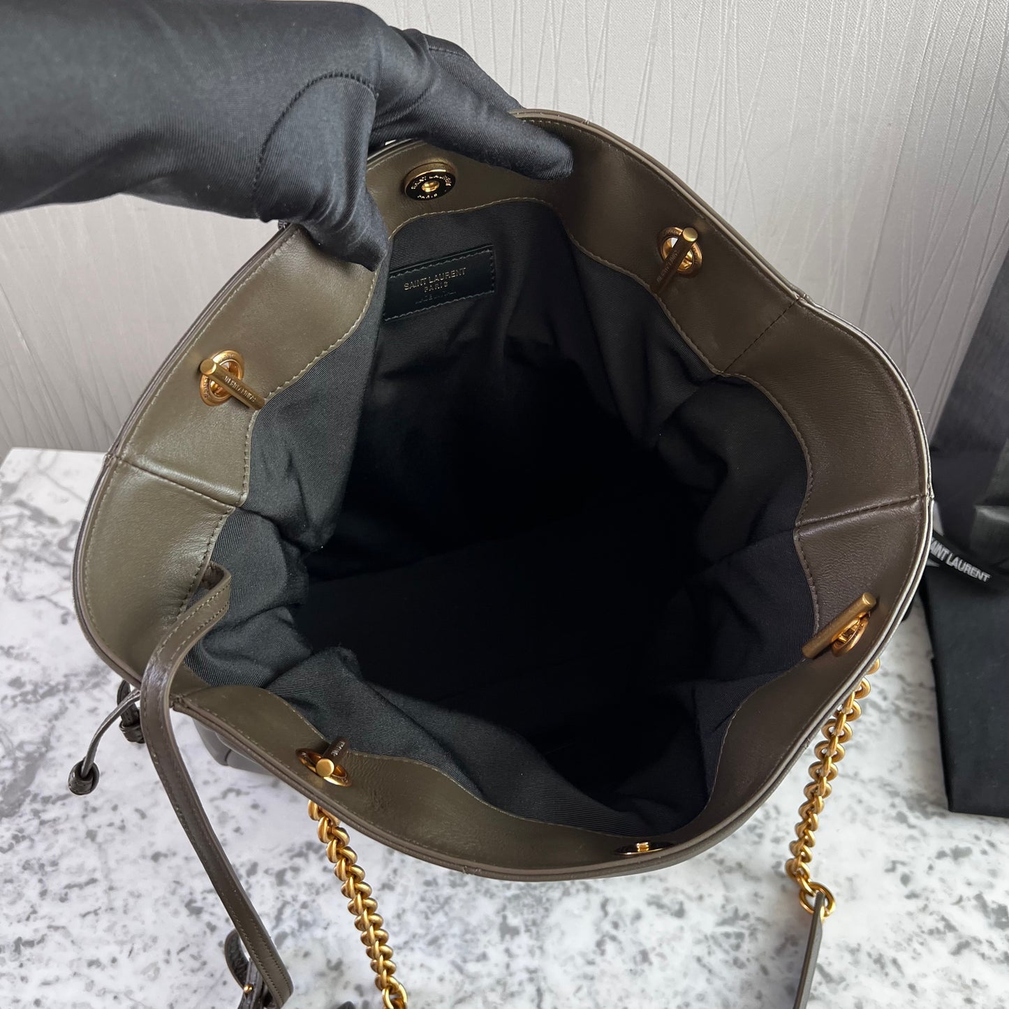 Bolso Y piel color gris