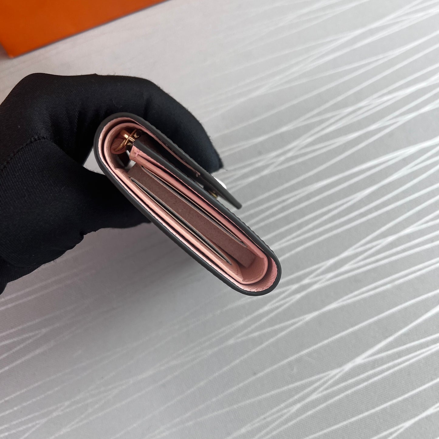 Cartera L lona y piel