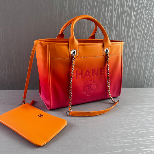 Bolso C Tote color naranja bicolor