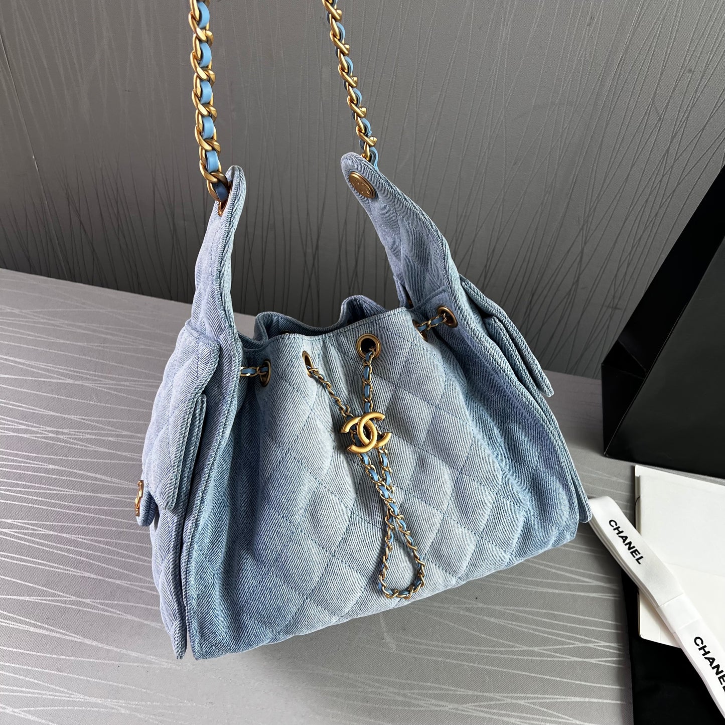 Bolso C 2-5 algodón color azul denim