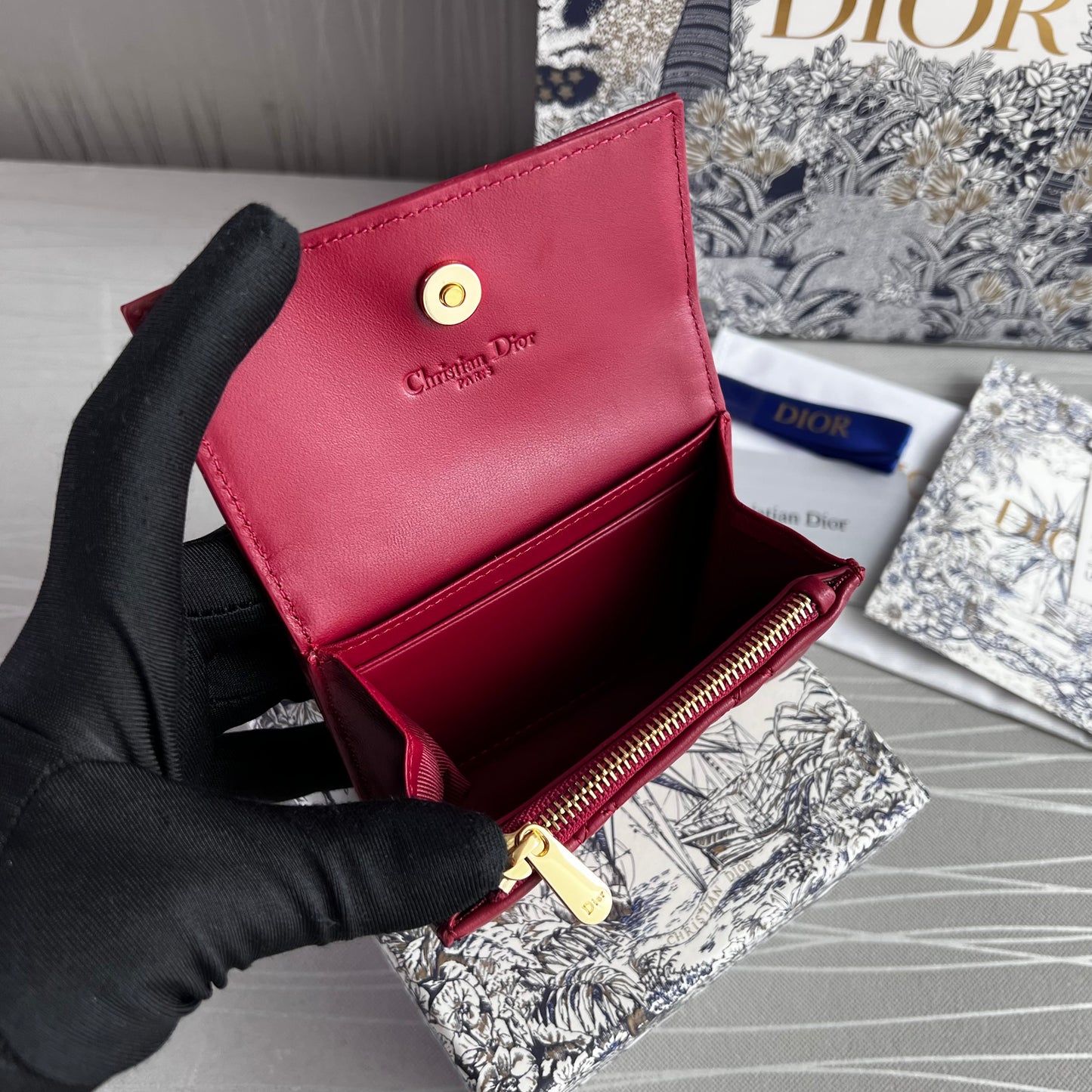 Cartera D-ior piel color rojo