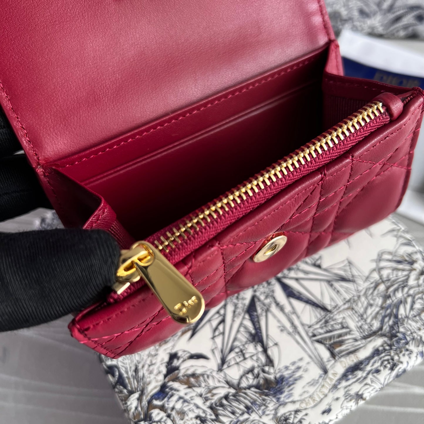 Cartera D-ior piel color rojo
