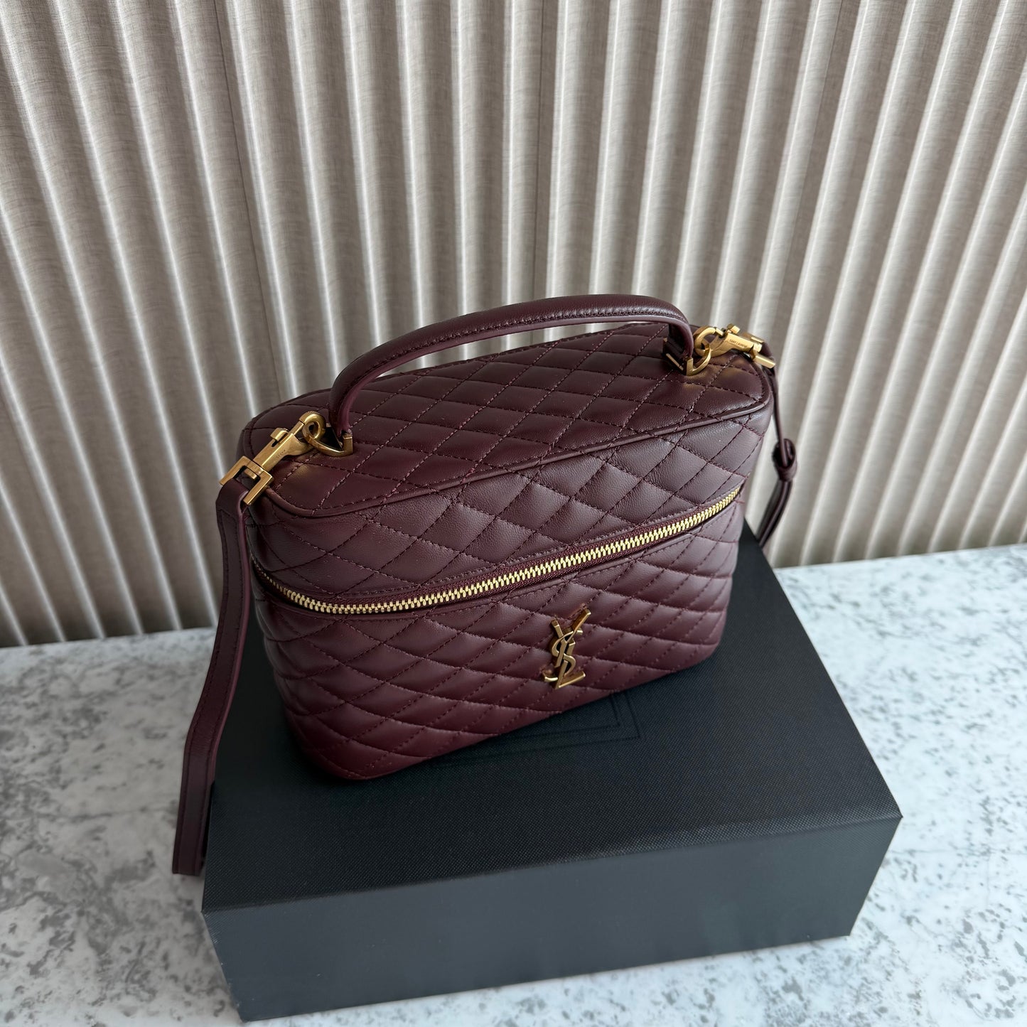 Bolso Y-SL piel color vino