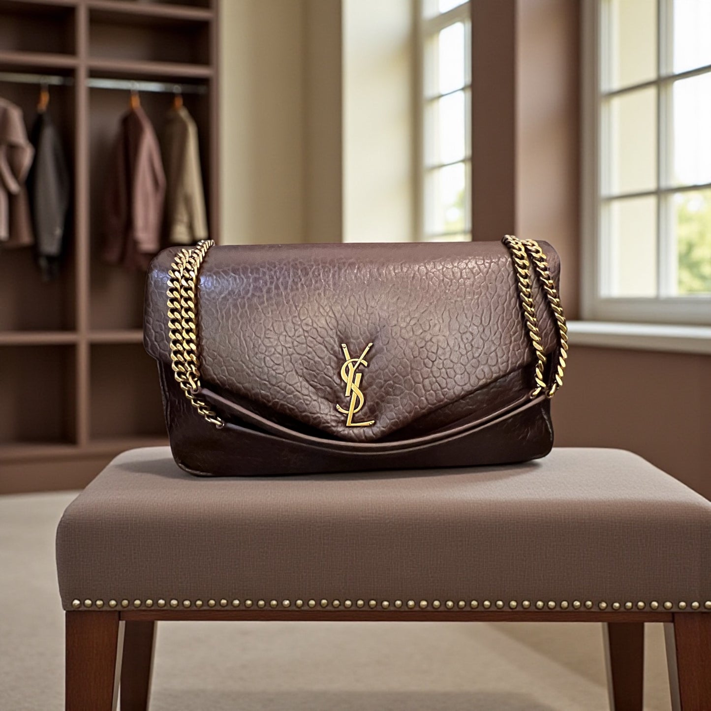 Bolso Y piel color café