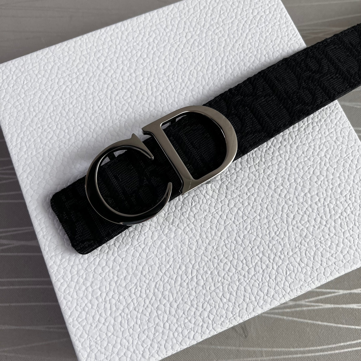 Cinto D-ior piel reversible negro