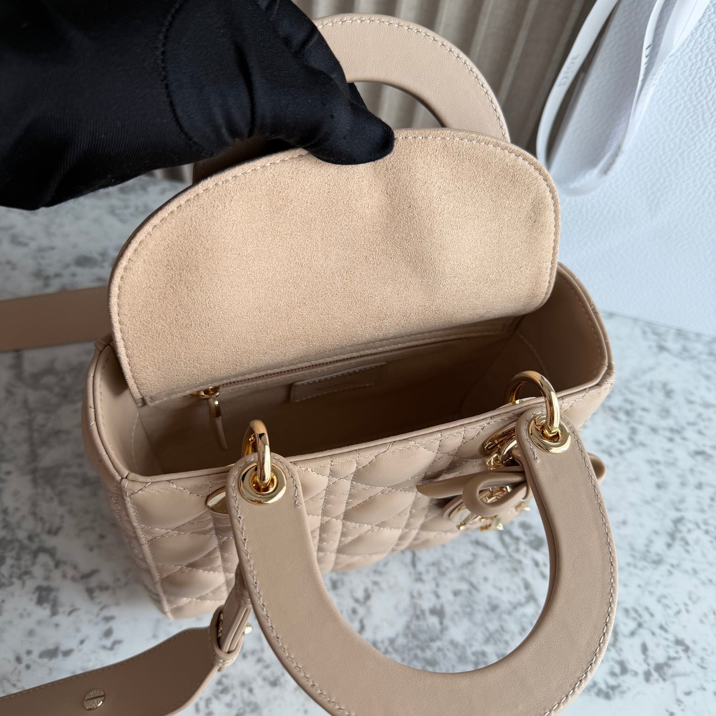 Bolso D-ior piel color beige