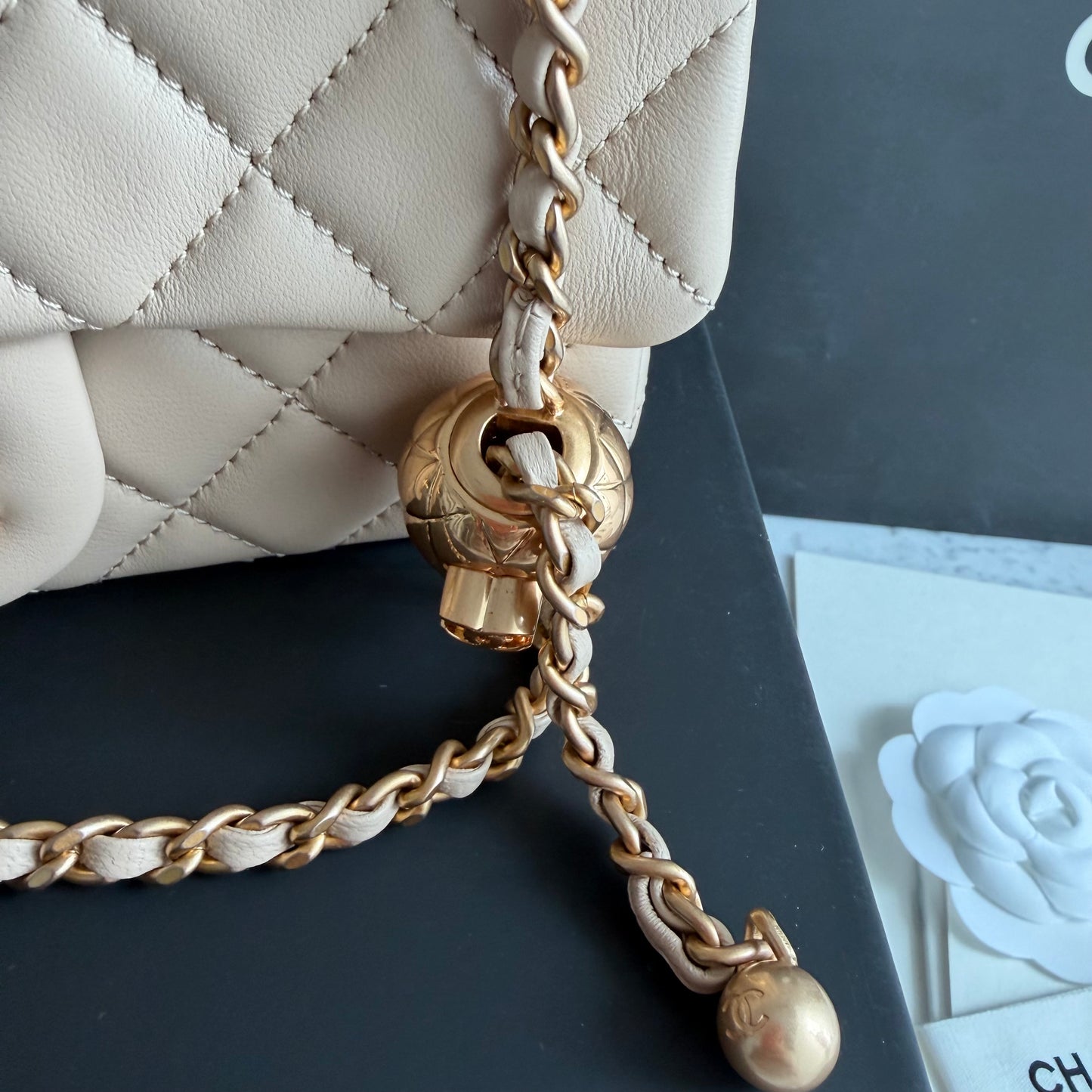 Bolso C-hanel piel color beige