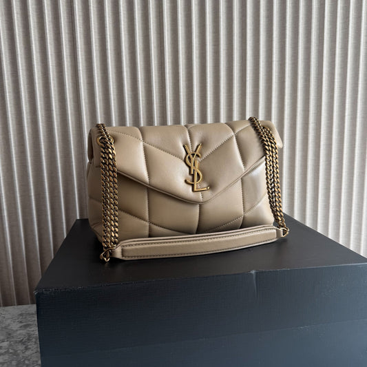 Bolso Y-SL piel color beige