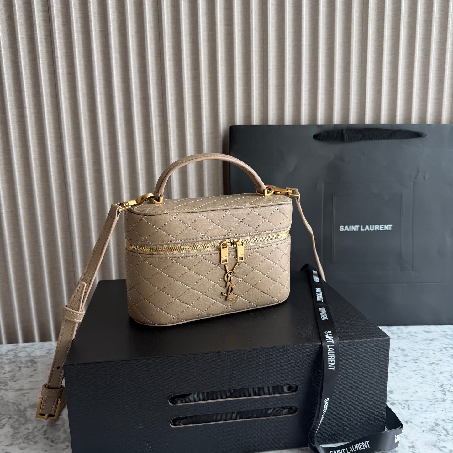 Bolso Y-sl piel color beige