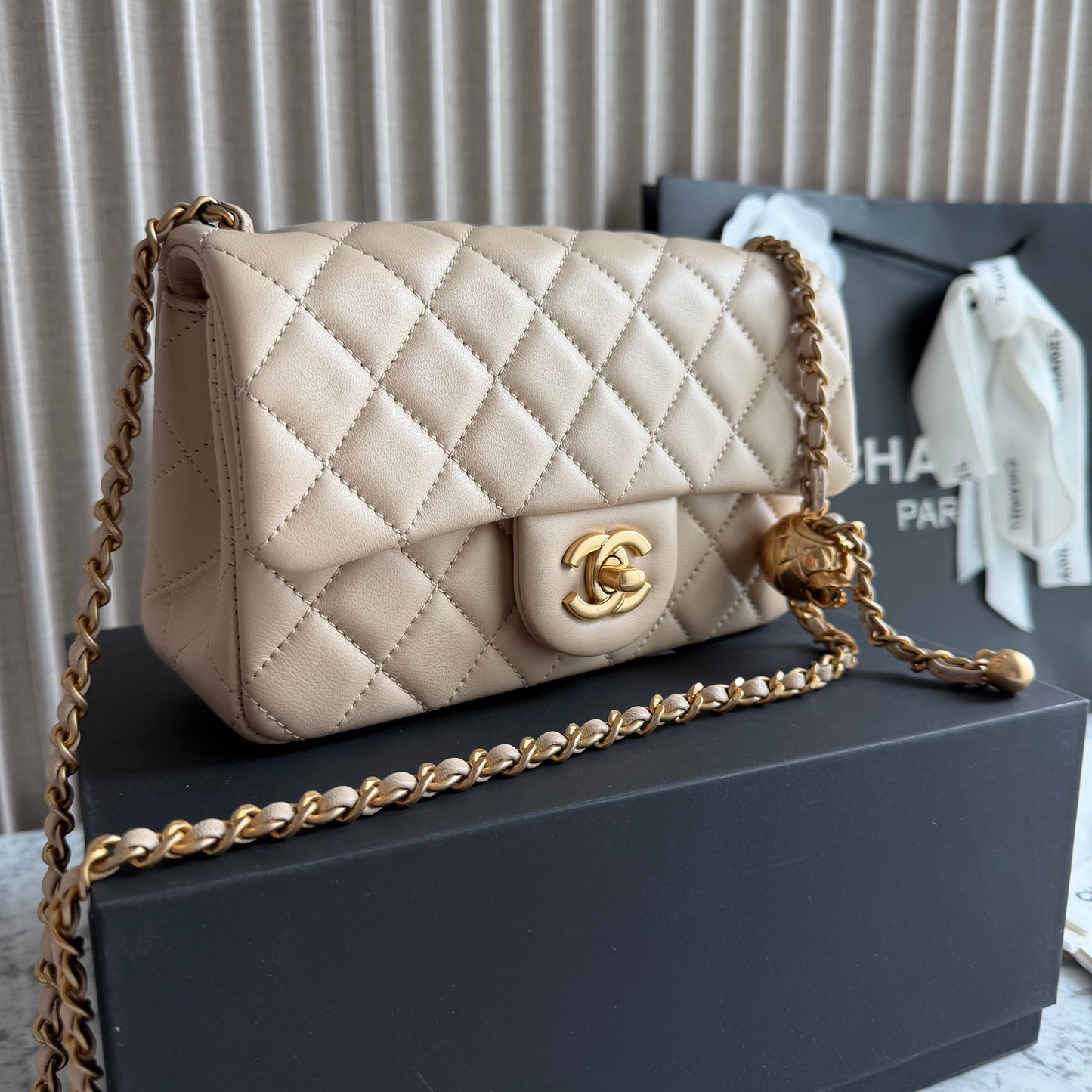 Bolso C-hanel piel color beige