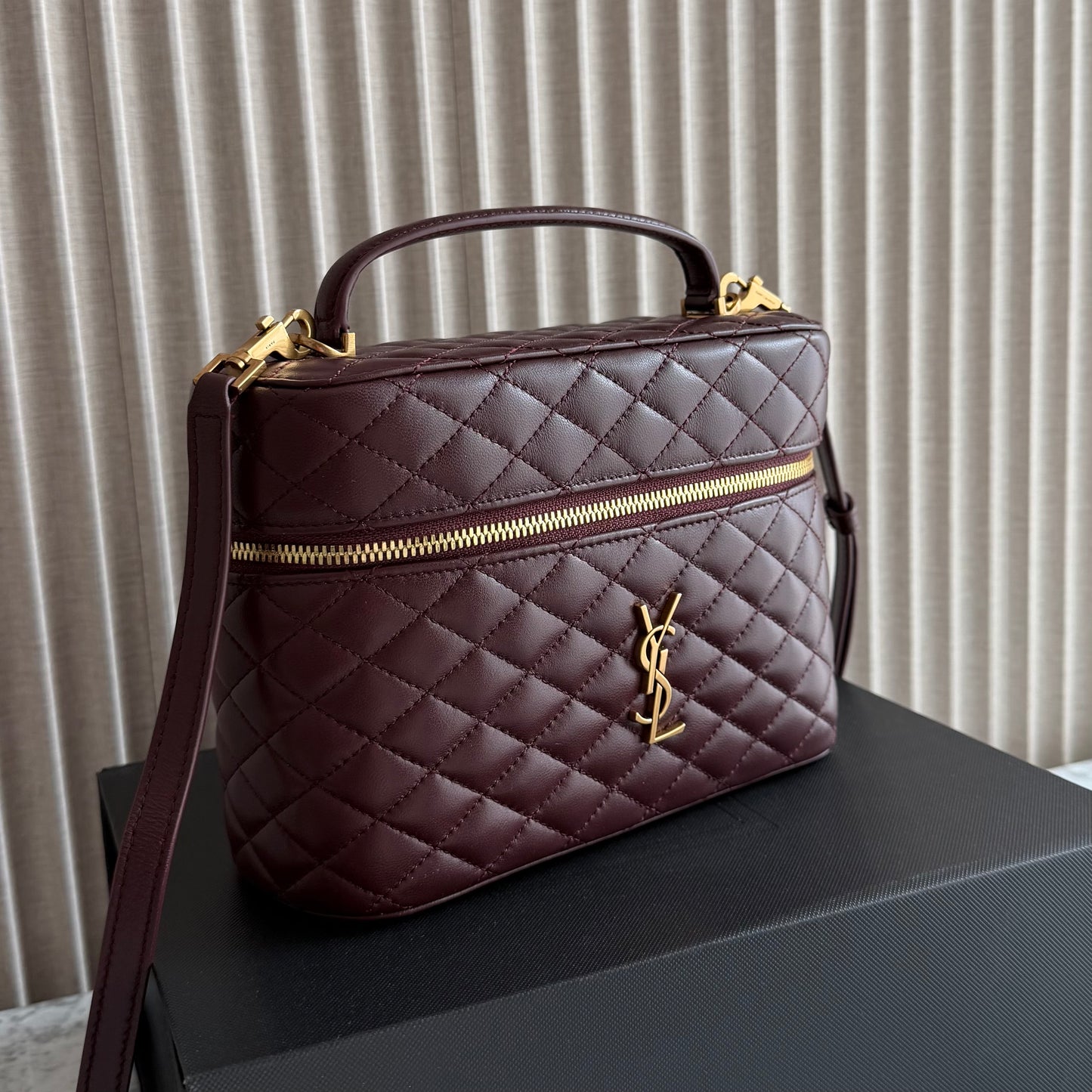 Bolso Y-SL piel color vino