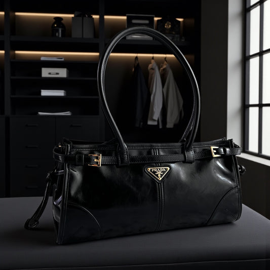 Bolso P-rada piel color negro