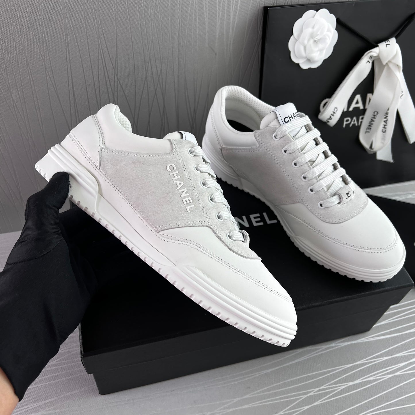 Sneakers C piel blancos