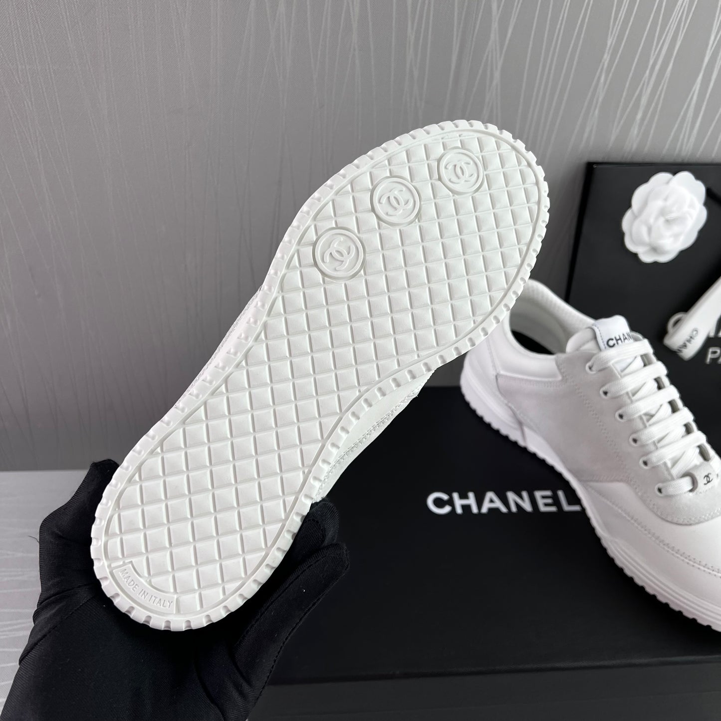 Sneakers C piel blancos