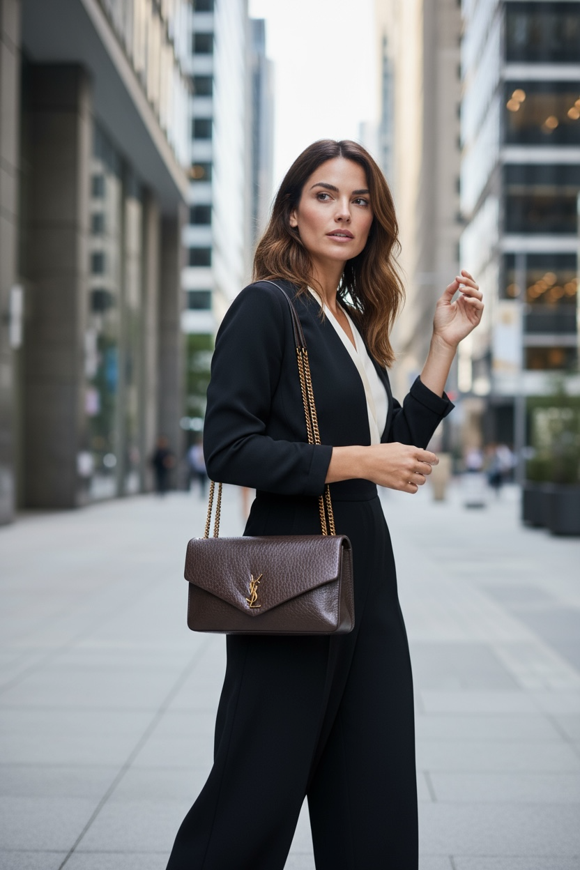 Bolso Y piel color café