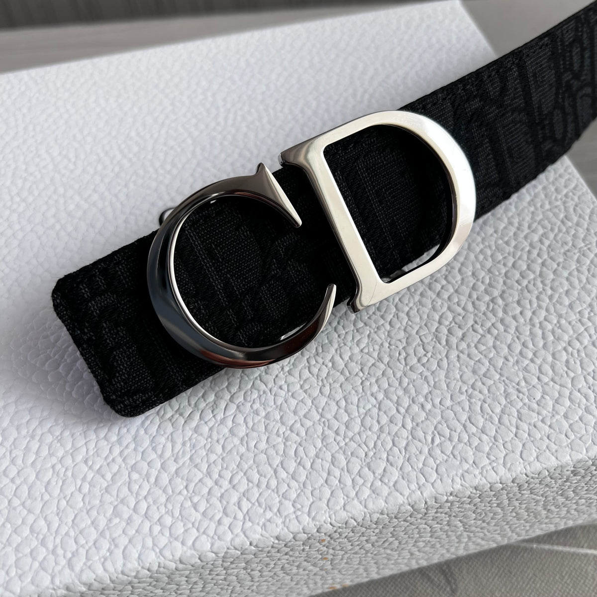 Cinto D-ior piel reversible negro