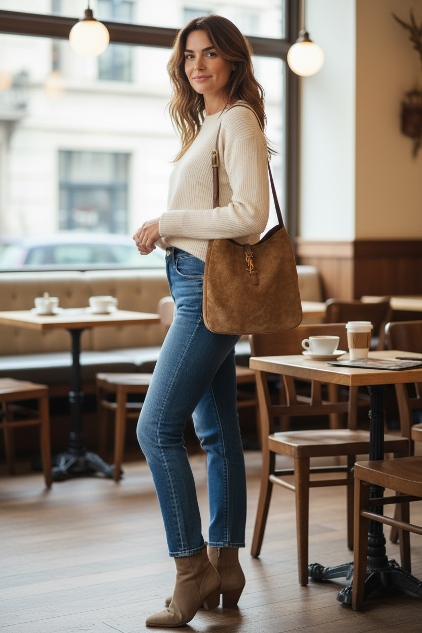 Bolso Y en Ante color caramelo