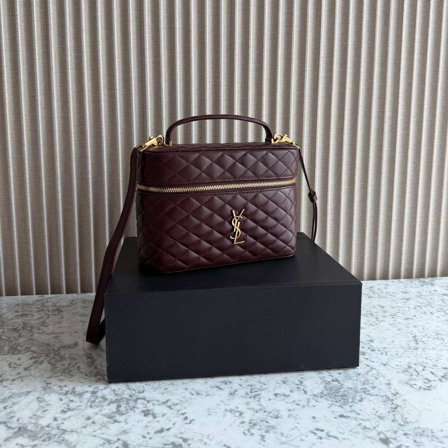 Bolso Y-SL piel color vino