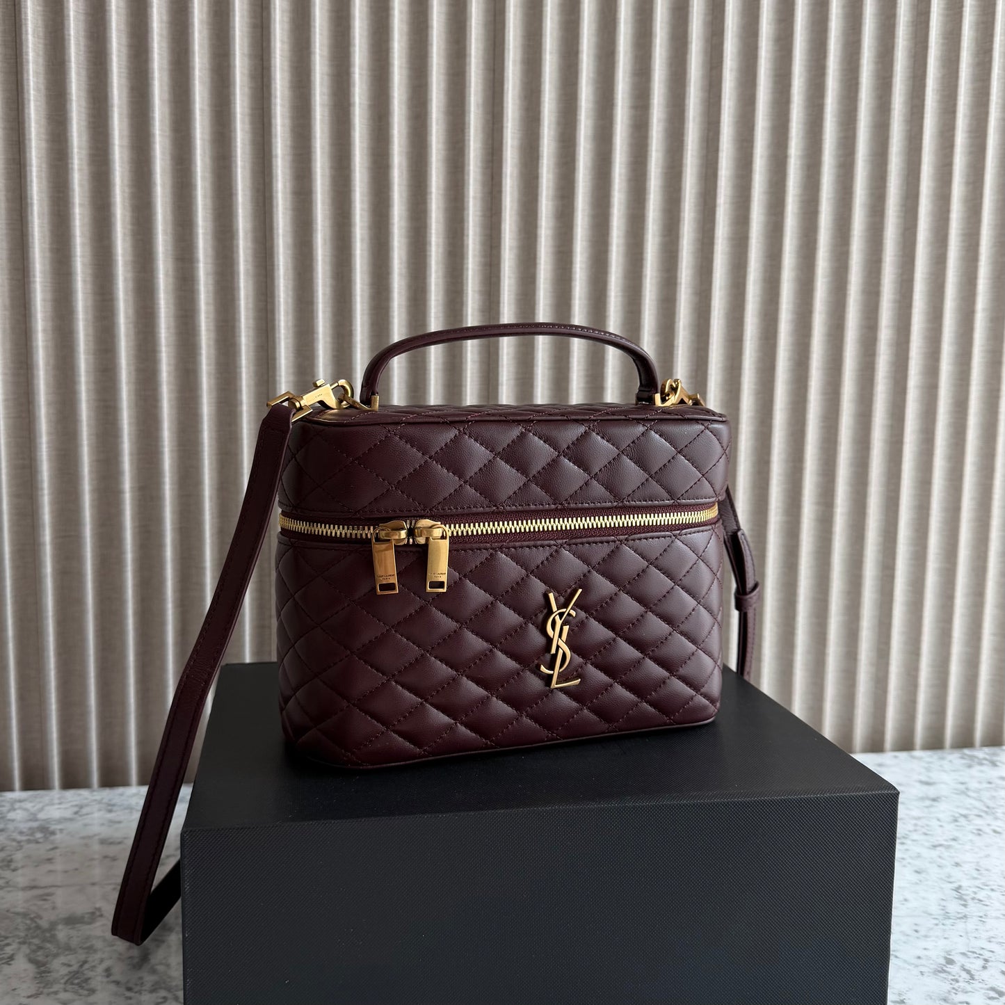 Bolso Y-SL piel color vino